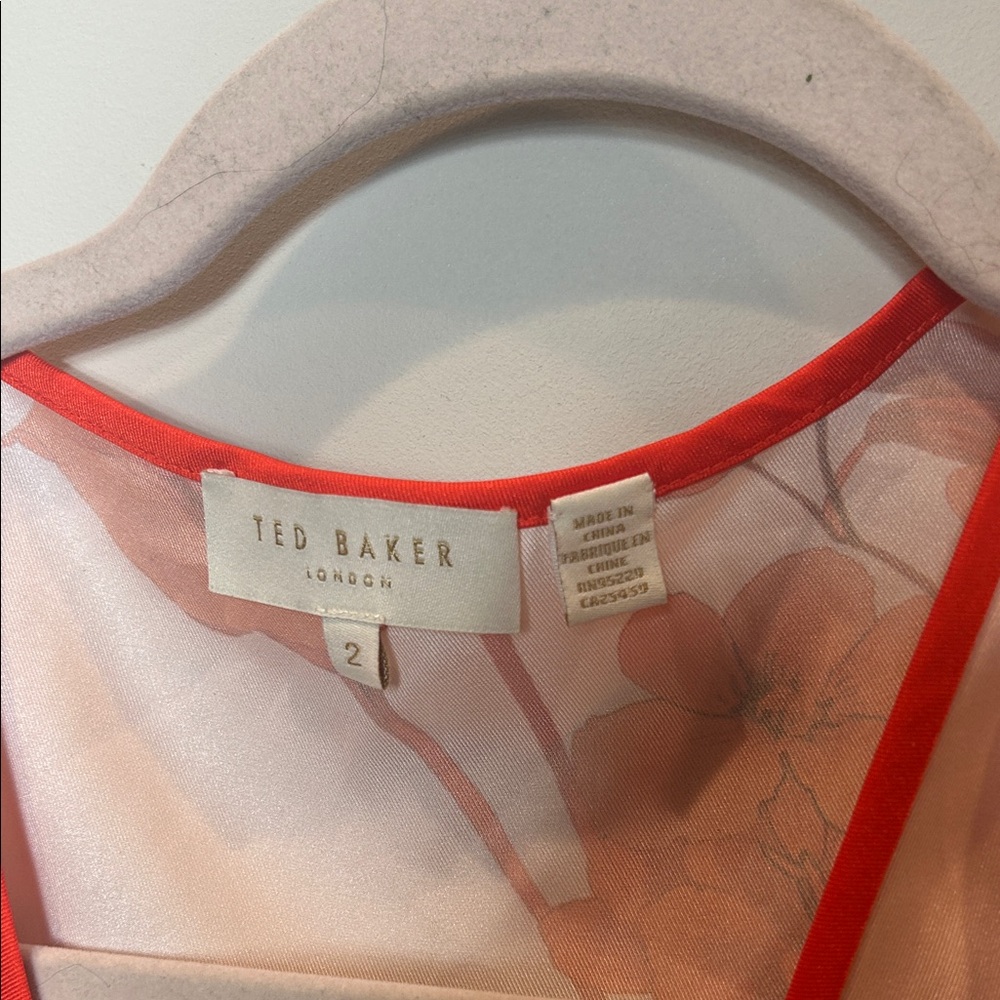 Silky Red Floral Wrap Top - Unbranded - Picture 4 of 6